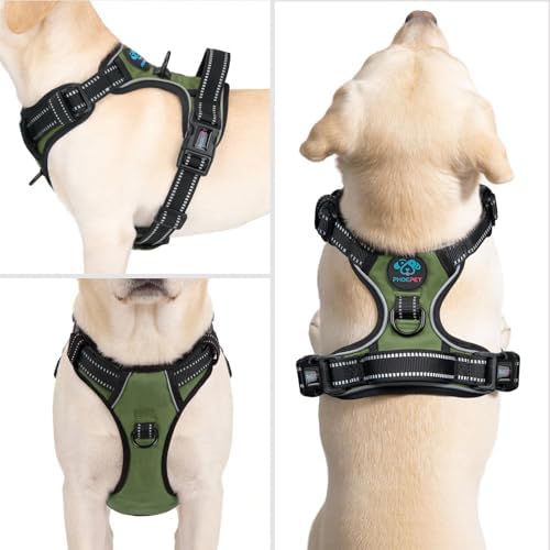 PHOEPET No Pull Dog Harness with Handle Reflective Padded Vest