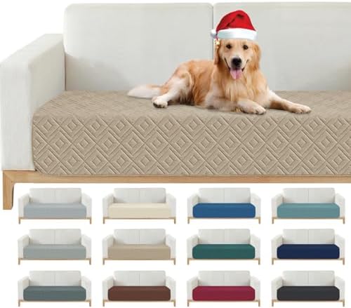 2026 Waterproof Sofa Dog Blanket (30"x53") Comfy Loveseat Couch Mat for Pets with Anti-Slip Back, Universal Incontinence Lightweight Liner Pad for Furniture Car Picnic etc Durable Washable, Khaki