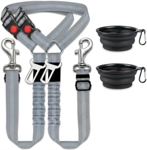 Heavy Duty Retractable Headrest Dog Seat Belt (1, Grey)