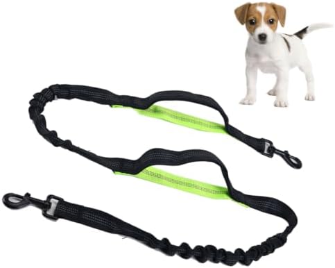 Hands Free Dog Leash with Shock Absorbing Waist Belt for Running