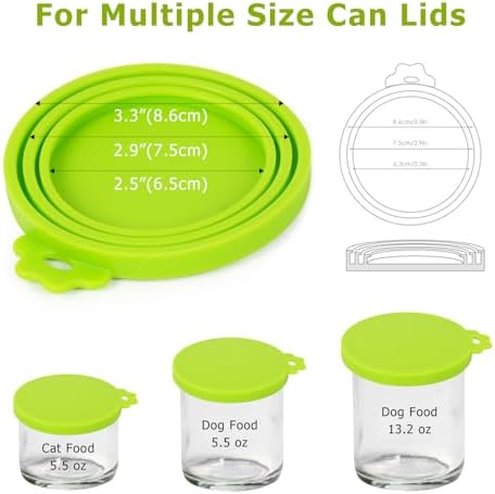 5 Pack Pet Food Can Covers Universal Can Lids Safe/Silicone Dog&Cat Food Can Lid Covers