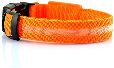 A4DOG LED Dog Collar, USB Rechargeable Light Up Collar, Night Walking Safety Lights for Small, Medium & Large Dogs