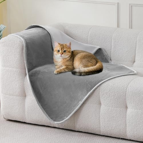 Waterproof Blanket 30"x40" for Dogs Cats, Grey/Light Grey