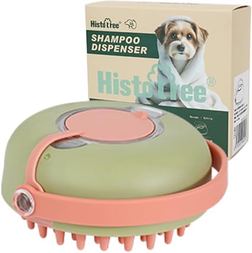 Pink Dog Bath Brush for Bathing&Shedding Dog Shampoo Brush