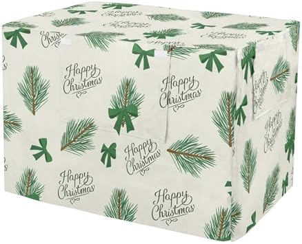 Kigai Christmas Twigs Bows Dog Crate Cover Oxford Fabric Windproof Waterproof Kennel Cover with Breathable Mesh & Roll-Up Panels, Fit for 41 in Cage, Washable