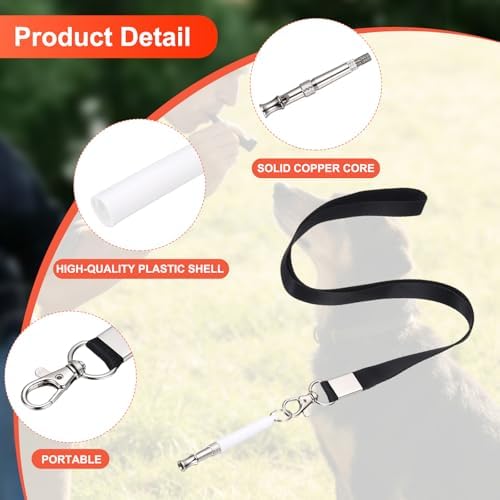Dog Whistle, Dog Whistle to Stop Barking, Adjustable Ultrasonic Silent Pet Barking Stopper with Lanyard, (White, 2 Pcs), Intended for All Puppies/Recall Control/Command Training