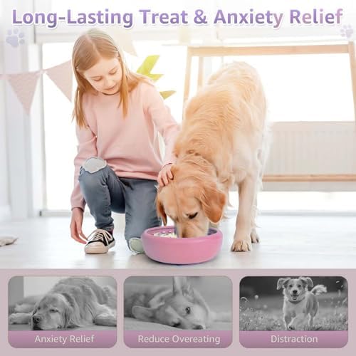 Dog Slow Feeder Lick Bowl, Freeze Lick Mat with Suction Cup