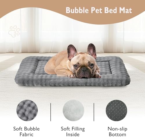 Dog Bed Mat Crate Pad for Medium Dogs, Grey, 30"x 19"