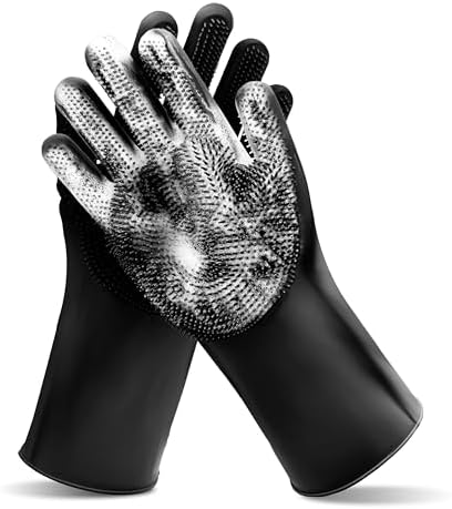 Pet Grooming Gloves—Dog Washing Gloves with High-Density Teeth