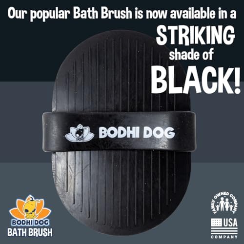 Bodhi Dog Shampoo Brush - Pet Grooming & Bath Supplies for Dogs and Cats - Bath Brush for Long & Short Hair - Premium Scrubber for Shower, Showerhead, Sprayer & Bathing (One Pack, Black)
