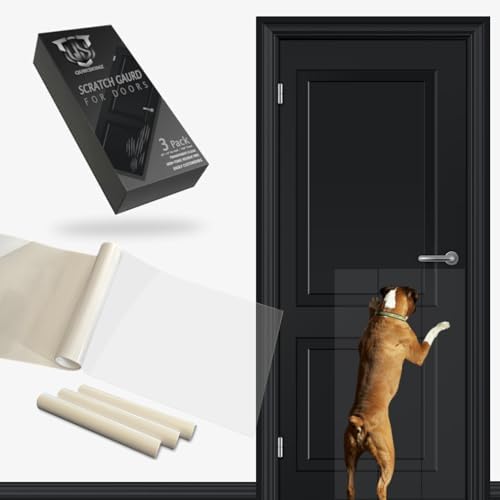 QuikSkinz 3-Pack Door Scratch Guard - Pet Door Protector - Anti Scratching Protector for Doors - Keep Pets from Scratching Door