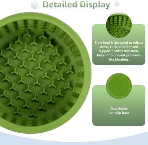 Dog Slow Feeder Lick Bowl, Freeze Lick Mat with Suction Cup