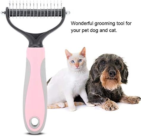 Pet Grooming Rake, Deshedding Dematting Tool Extra Wide Dog Grooming Brush Pet Deshedding Dog Brush Cat Brushes Grooming Tool Pet Grooming Combo Hair Brush for Dogs Cats (Small Size)