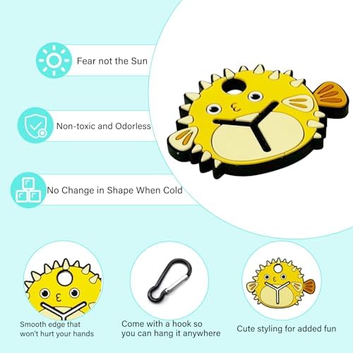 YUCHIYA Silicon Dog Waste Bag Holder - Hands-free Poop Bag Dispenser for Leashes - Blowfish
