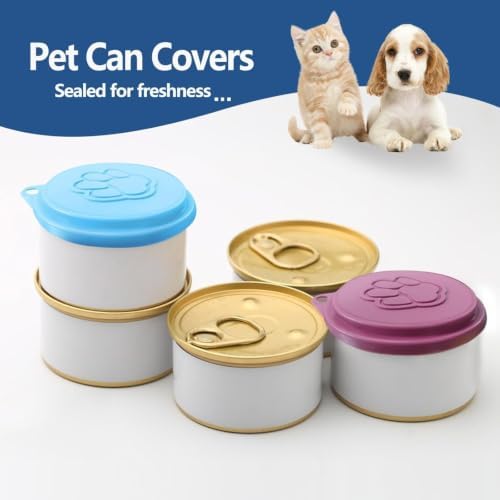 5-Pack Reusable Can Lids for Pet Food – Airtight Silicone Covers for Standard Cans, Keep Cat & Dog Wet Food Fresh Longer (Pink,5PC)