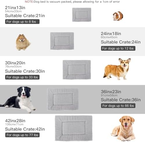 BVAGSS Dog Bed Mat,Reversible Crate Pad, Memory Foam Beds, Soft Warm Pet Cushion for Small Medium Dogs, Washable Pet Sleeping Mattress Kennel Bed Pad XH079 (30''x20''x1.6'',Grey)