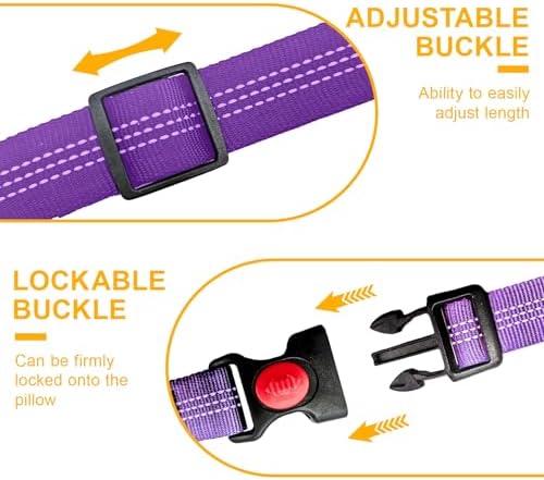 2-Pack Dog Car Seat Belt, 3-in-1 Headrest-Mounted Dog Seatbelt for Car, Adjustable Nylon Pet Safety Leash with Elastic Buffer & Reflective Stitching, Durable Car Harness for Dogs Fits Most Vehicles