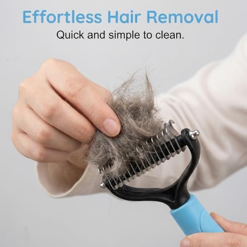 Pet Grooming Tool, 2026 New Undercoat Rake Deshedding Brush for Dogs & Cats, Double Sided Dematting Comb for Detangling Long Matted Fur (Pink, Large & Small)