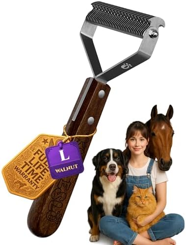 Undercoat Rake for Dogs & Cats, Dog Brush for Shedding, Dematting Comb