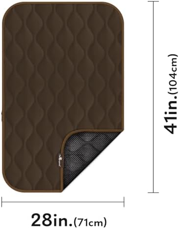 Paw Inspired Washable Padded Crate Mats for Dogs, Dark Brown, 41x28 Inch