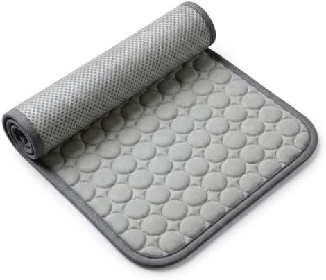 Pawlabs Cooling Mat - Self Cooling Pad for Dogs, Washable Portable for Crate Kennel Car Sofa Bed Floor, Indoor Outdoor Summer Use (Gray, 2XL)