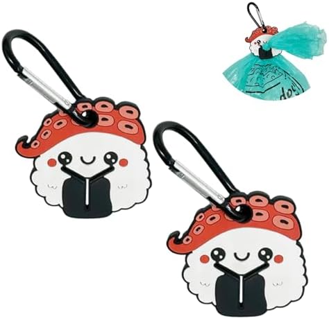 YUCHIYA Silicon Dog Waste Bag Holder - Hands-free Poop Bag Dispenser for Leashes - Rice