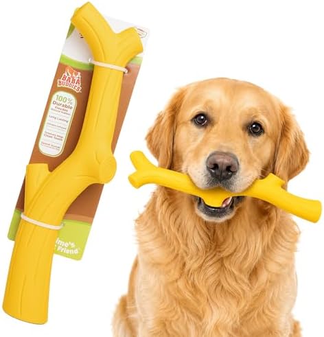 Baba Buddies Twiggy Dog Chew Toy for Aggressive Chewers Chicken Flavored