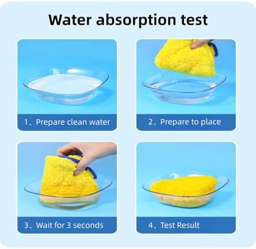 Microfiber Pet Drying Glove - Absorbent Dog & Cat Grooming Mitt, Quick Dry Bath Towel Glove for All Pets, One Size Fits All, 2 Pack (Blue/Yellow)