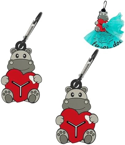 YUCHIYA Silicon Dog Waste Bag Dispenser - Hands-free Poop Bag Holders for Leashes - Dog Walking Accessories - Hippo