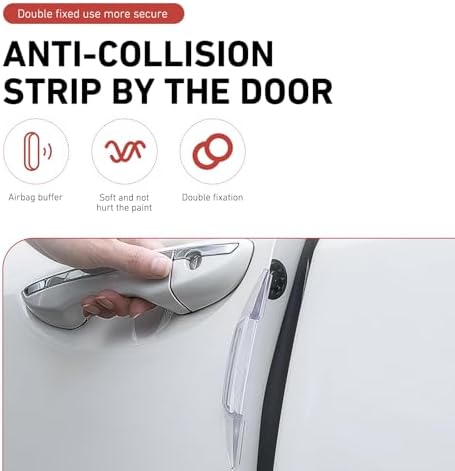 4PCS Car Door Anti-Collision Strips, Anti-Scratch Auto Door Edge Guards Strip, Self-Adhesive Car Side Doors Edge Protector with Airbag, Universal Protector Cover for Cars (Transparent)