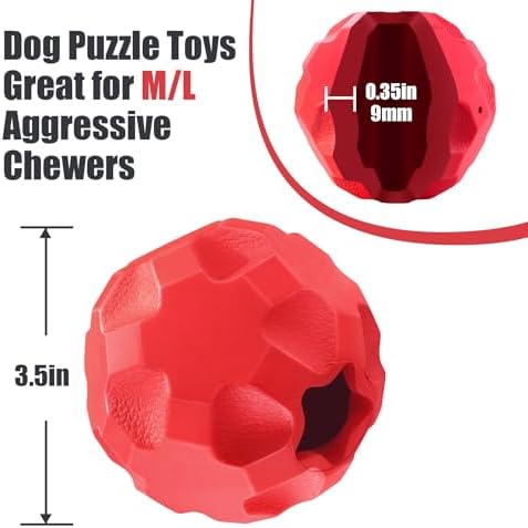 Rubber Treat Dispensing Dog Toys for Aggressive Chewers Large Breed
