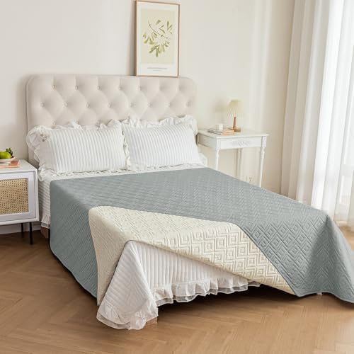 2026 Waterproof Dog Bed Blanket (82"x102") Comfy Couch Sofa Mat for Dog Pets with Anti-Slip Back, Universal Incontinence Lightweight Liner Pad for Furniture Car Picnic etc Durable Washable, Light Grey