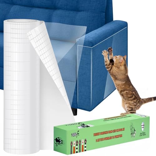 TOOSOFt Anti Cat Scratch Furniture Protector Clear Vinyl 196.9"x16.5"