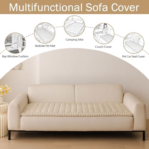 hyha Couch Cover for Dogs, Washable Non Slip Plush Flannel Sofa Protector