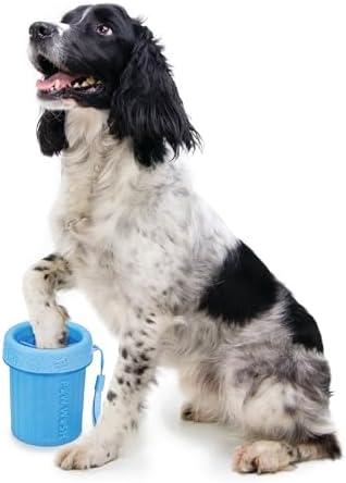 Dog Paw Cleaner - Blue - Small - 1 Count - Portable Dog Paw Washer with Microfiber Towel, for Muddy Paws, Small Dogs