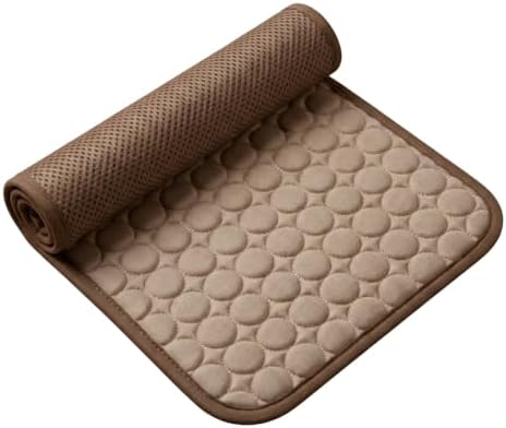 Pawlabs Cooling Mat - Self Cooling Pad for Dogs, Washable Portable for Crate Kennel Car Sofa Bed Floor, Indoor Outdoor Summer Use (Coffee (NEW), M)