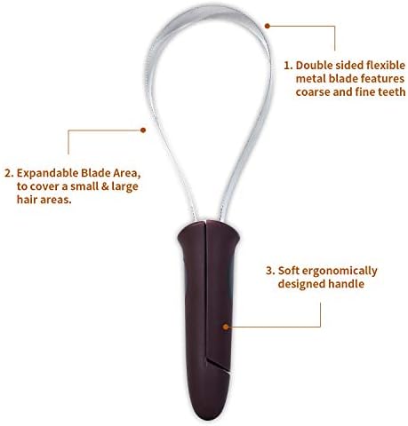 BOTH WINNERS Dual-Sided Shedding Blade with Stainless Steel Blade De-Shedding Tool for All Dog Coat Types- Soft Touch Grip (Burgundy)