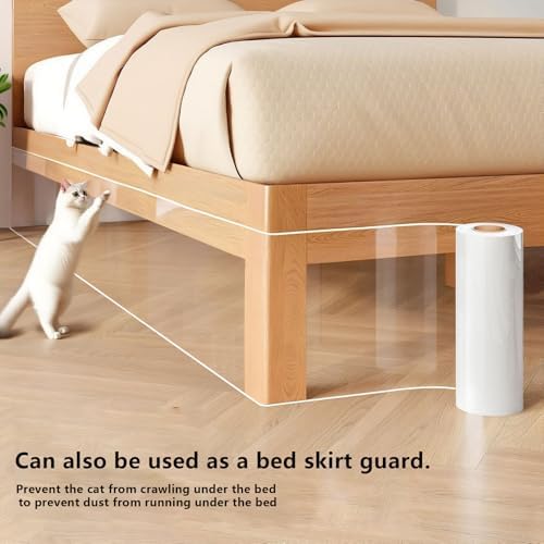 Cat Scratch Furniture Protector - 0.2mm Thick Clear PVC Couch Protector from (7.8inX118in（with 20 Twist Pins）)