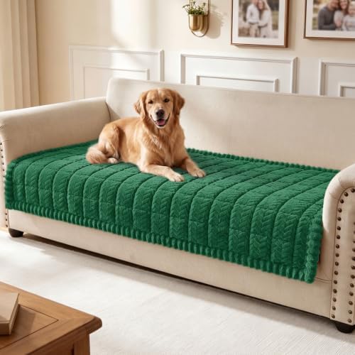 Smiry Couch Cover for Dogs, Non Slip Fuzzy Pet Sofa Covers Washable