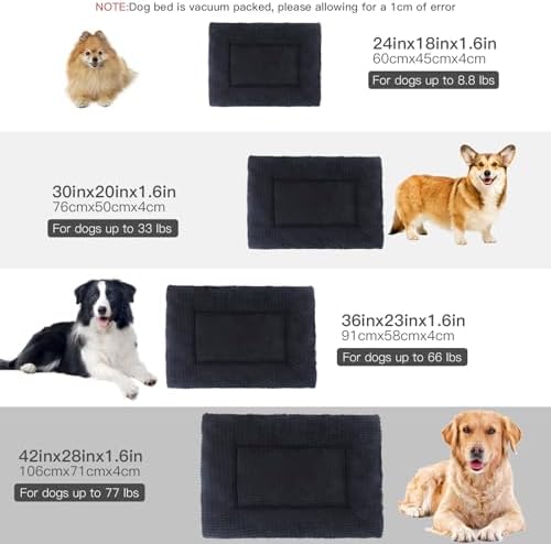 BVAGSS Reversible Dog Crate Pad, Memory Foam Pet Bed Mat, Soft Warm Machine Washable Sleeping Kennel Mattress for Small Medium Large Dogs XH079 (42''x28''x1.6'',Dark Grey)
