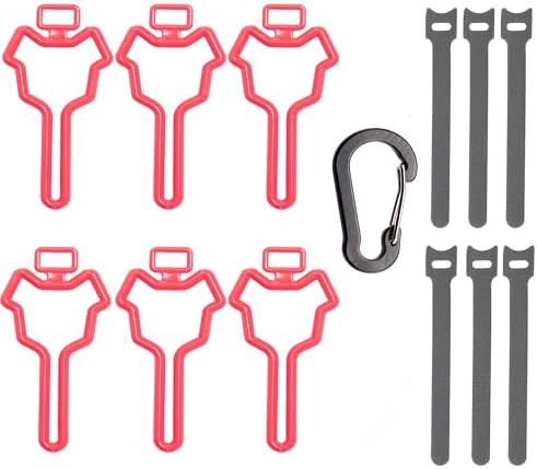 Dog Poop Bag Holder, Waste Bag Holder, Dog Poop Bag Carrier, Hand Free Holder (6 pack, Red)