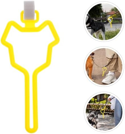 Luxshiny Dog Waste Bag Holder Clip with Retractable Leash Bracket Lightweight Pet Waste Bag Carrier Youth Yellow with Packaging for Outdoor Walks