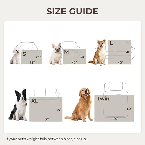 Waterproof Dog Blanket for Large Dogs, Dual-Sided Comfort Pet Calming Blanket for Bed, Cozy Cat Blanket Fleece Washable, Reversible Throw Blanket for Furniture Protection, 60"x80", Brown