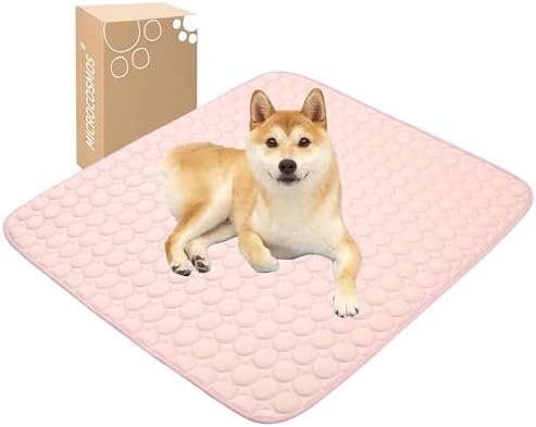 MICROCOSMOS Summer Cooling Mat & Sleeping Pad- Water Absorption Top, Materials Safe, Easy Carry, EZ Clean. Keep Cooling for Pets, Kids and Adults.(Pink, 36" x36")