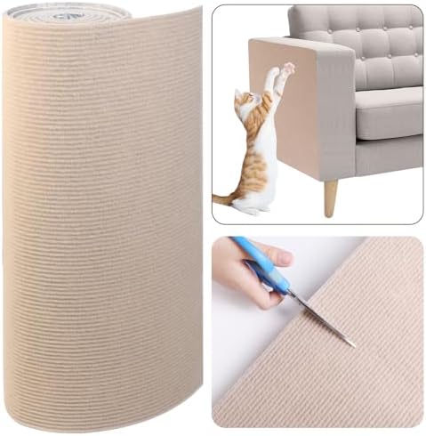 78.7"x15.8" Cat Scratching Mat Self Adhesive Furniture Protector Trim Fit