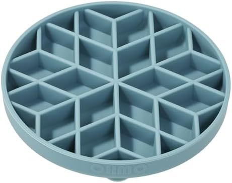 OHMO Slow Feeder Dog Bowl, 5.9" Lick Mat for Dogs, Diamond, Light Blue