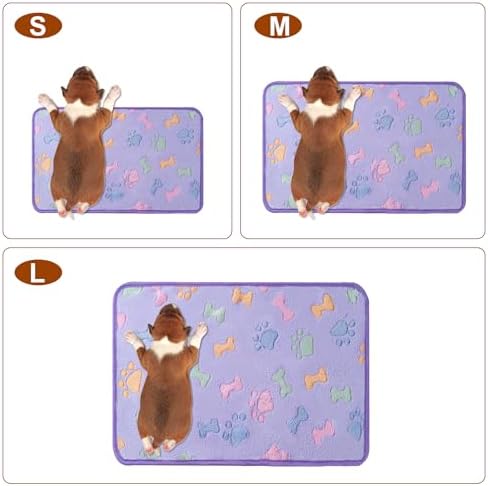 1 Pack 3 Blankets for Dog Puppy Cat (Large 41x31'', Purple, Pink, Brown)
