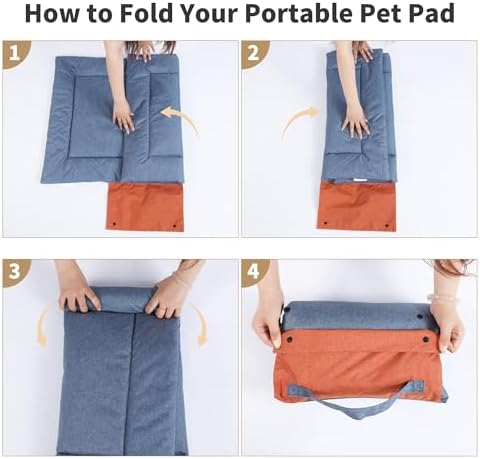 Outdoor Foldable Dog Mat Durable Teflon-Coated Oxford Material Waterproof Thin Dog pad Travel-Friendly Machine Washable Design for Camping/Car (Dark Grey, Medium (39.4 * 28.3 * 1.57 in))