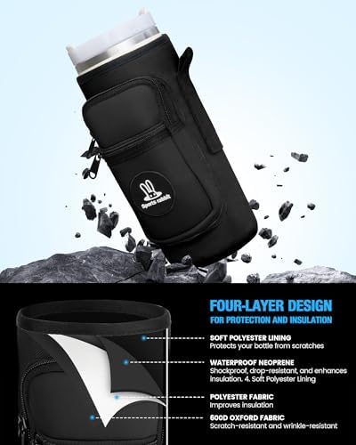 Sports rabbit Universal Water Bottle Holder with Strap & Phone Pocket