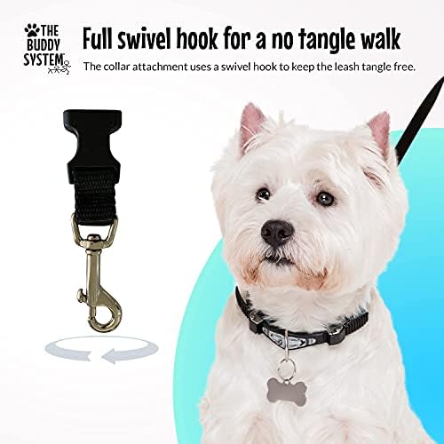 The Buddy System - Hands Free Dog Leash - Small Dog, Large Belt, Black